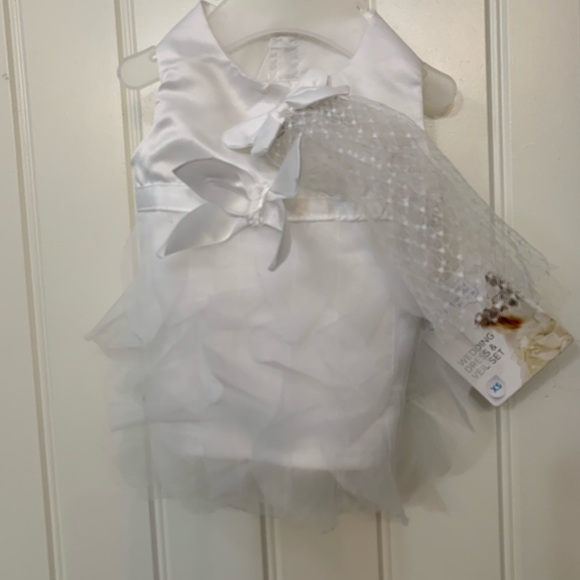 Sale! Wedding Dress & Veil Set for Small Dogs - Picture 3 of 4